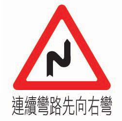 連續彎路先向右意思|道路標誌整合教育